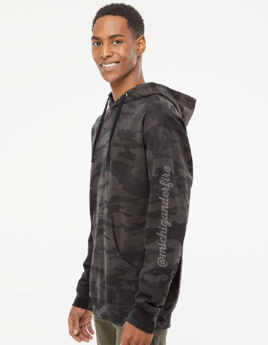 Michigander Fire Premium Hoodie (Black Camo)